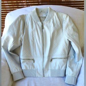 GUESS FAUX LEATHER QUILTED JACKET